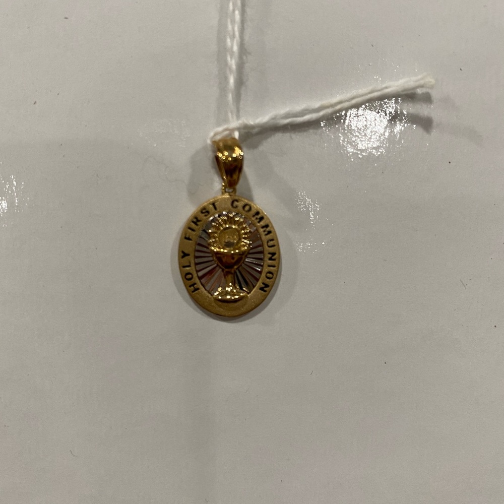 14kt yellow gold first communion pendant